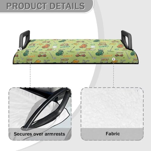 Yewattles Golf Cart Seat Cover Portable Club Car Seat Towel Universal Fit 2-Seat Golf Cart - Image 4