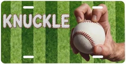 Knuckle Baseball Front License Plate 6" * 12" for Women