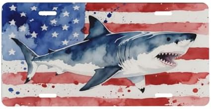 Shark American Flag Front License Plate 6" * 12" for Women