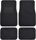 BDK Premium Black Carpet Floor Mats for Cars - Universal Fit Interior 4-Piece Car Mats Full Set with Vinyl Heel Pad Protector - Cute Car Accessories Interior Floor Covers for SUVs & Trucks