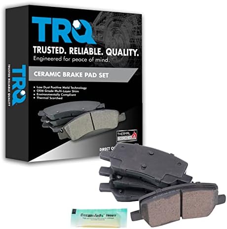 TRQ Rear Ceramic Brake Pad Set Includes Contact Point Grease