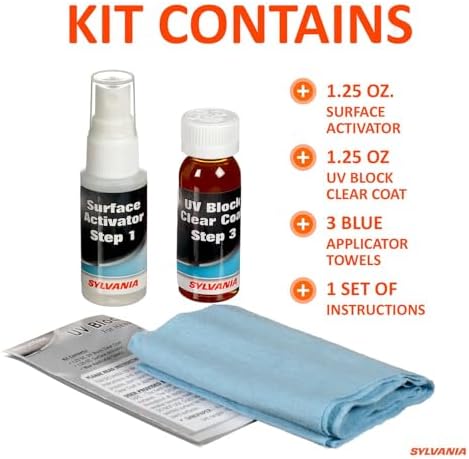 Sylvania UV Block Clear Coat Kit, UV Headlight Protection for Vehicles