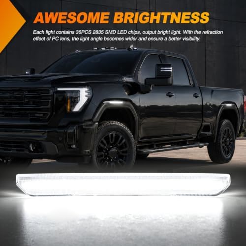 Nilight Fender Side Marker Lights 4PCS for 2020-2025 GMC Sierra 2500HD