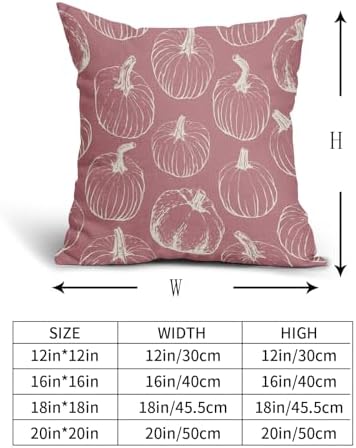 Pink Fall Pumpkin Pillow Covers 24x24 Set of 2 Autumn Themed Thanksgiving Cream Print Decorative Throw Pillows Outdoor Pillowcase Farmhouse Linen Cushion Case Decor for Home Sofa Couch Bed - Image 5