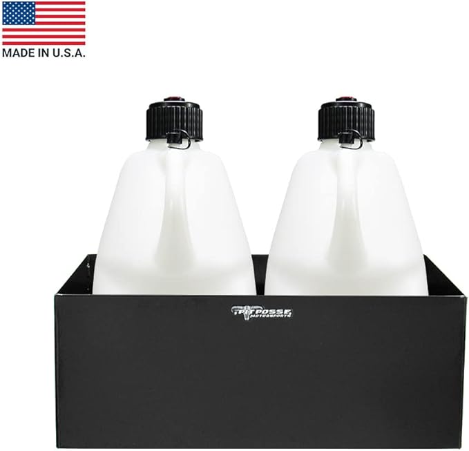 Pit Posse 430BK Double Utility Fuel Jug Rack Holder Shelf 23" Fits 2 Five - Image 2