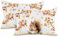 Fall Cute Squirrel Pillow Covers 12x20 Inch Set of 2, Thanksgiving Decorations Indoor Outdoor Throw Pillow Covers, Autumn Animals Cotton Linen Pillowcases for Patio Sofa Couch Bedroom Decorative by JasmineM