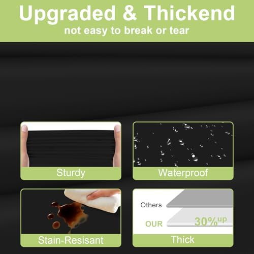 QIKSION 6 Pack Black Plastic Tablecloth, Black Table Cloth Disposable - Image 3