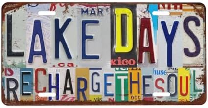 Front License Plate 6" * 12" for Women Lake Days Recharge The Soul