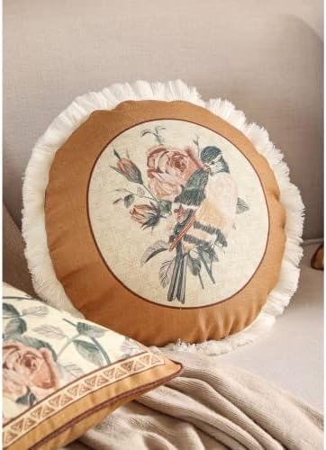 patdrea Designer French Vintage Round Throw Pillow Cover,Diameter 16" - Image 2