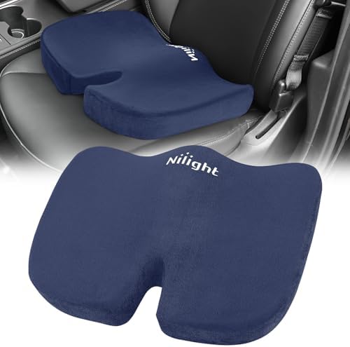 Nilight Car Seat Cushion 1PC Blue Universal Gel Memory Foam Seat Pad