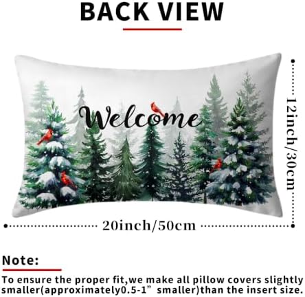 Sweetshow Green Pine Tree Forest Pillow Covers Set of 2 Cotton 20x12 Inches - Image 4