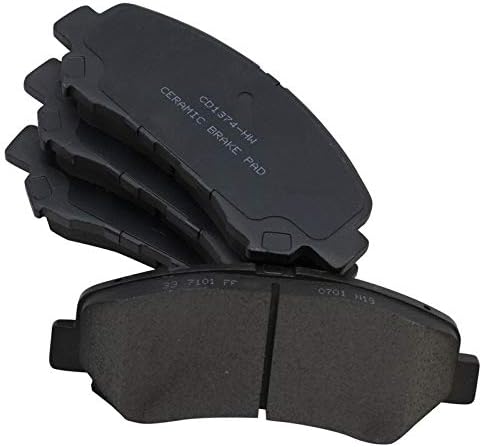 TRQ Front Brake Pads Ceramic Hardware Wear Sensor