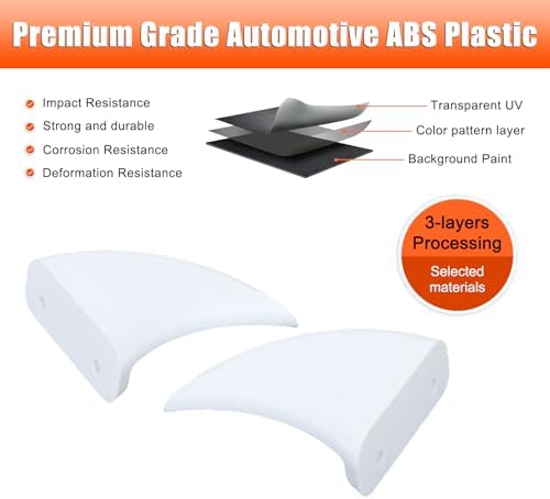 Car Fangs Car Teeth Decor Compatible with Corvette C8 Stingray 2020-2024 Halloween Vampire Fangs Teeth for car- Mounts to Front Grille on Vehicles ABS DIY Sticker Accessories 2PCS (White)