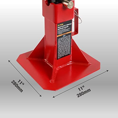 Big RED 22 Ton Heavy Duty Pin Type Professional Car Jack Stand with Lock, 44000lbs Capacity, Red, 1 Pair - Image 3
