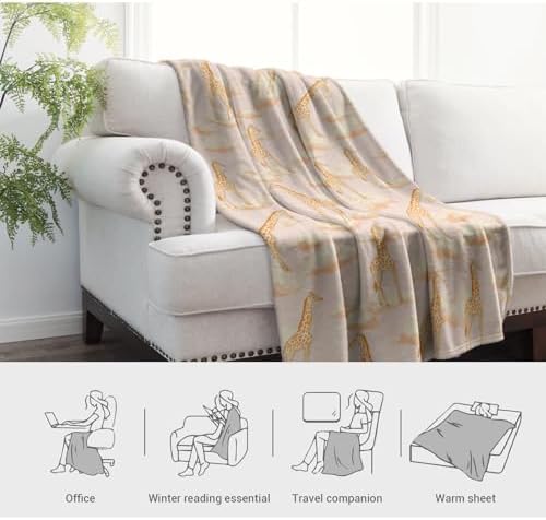 Jekeno Giraffe Throw Blanket Gifts for Giraffes Lovers Kids 50"x60" - Image 6