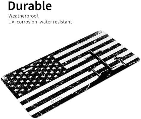 Retro Cross American Flag Front License Plate 6" * 12" for Women