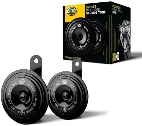 HELLA 011225871 Black 92mm 12V BX Disc Horn Kit (Universal Fit)