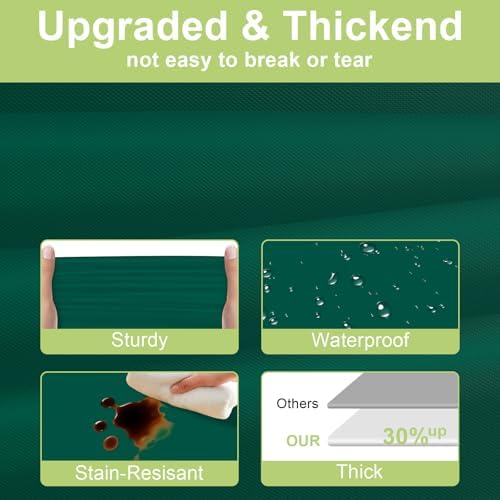 QIKSION 2 Pack Dark Green Table Cloth Plastic, Emerald Green Tablecloth - Image 3