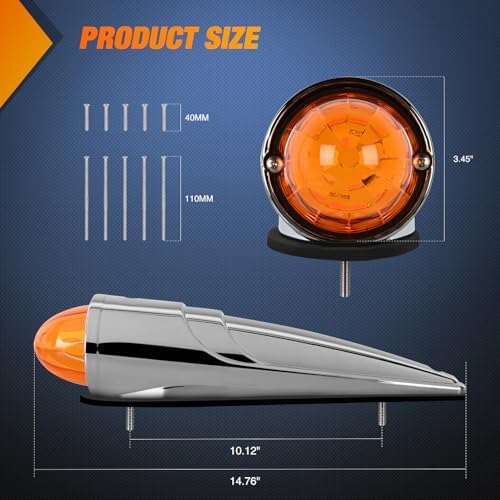 Nilight Cab Roof Marker Light 5 PCS 18 LED Amber Torpedo Top Clearance Lamp