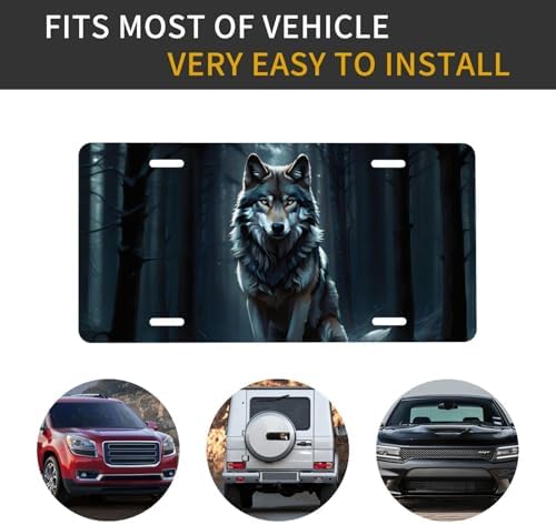 Wolf Forest Front License Plate 6" * 12" for Women