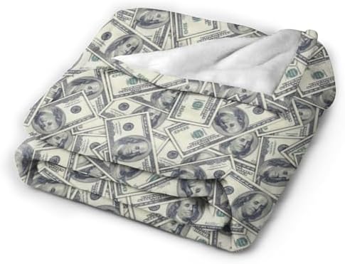 Socira Money Blanket 100 USA Dollar Throw Blanket Money Gifts for Women Men Soft Sofa one Hundred Throw Travel Camping Bed for Home Car M - Image 5