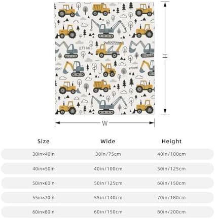 Cute Excavator Throw Blanket Flannel Fleece Truck Blanlet Autumn Lightweight Soft Fuzzy Cozy Travel Blanket for Couch Bed Fall Decor Thanksgiving Kids Boys Girls 60"x50" - Image 3