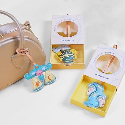 Zodiac Horoscope Bag Charm - Unique Purse Charm Keychain for Backpacks