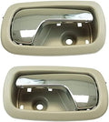 TRQ Door Handle Rear Inner Inside Gray & Chrome Pair Set