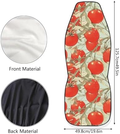 Tomato Car Seat Cover Set Accessories Auto Trucks SUV, Autumn Harvest 2pcs Car Seat Covers Sets, Red Tomato Retro Sketch Aesthetic Easy to Install Car Seat Cover