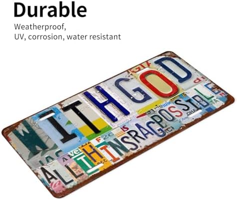 Front License Plate for Women with God Allthings are Possible