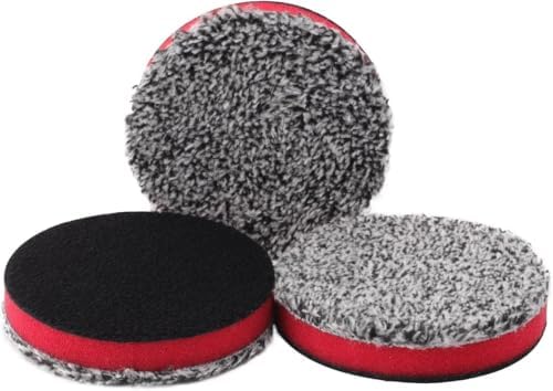 SPTA 3"(75MM) Microfiber Cutting Pads, 3PCS Soft Microfiber Wax Removal, Detailing Wax Applicator, for Waxing and Polishing&Scratch and Vortex Removal Pad, Ultrafine Fiber Pad by SPTA