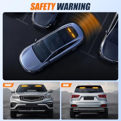 Nilight 32LED Amber Dash Strobe Light w/Controller Windshield Mount