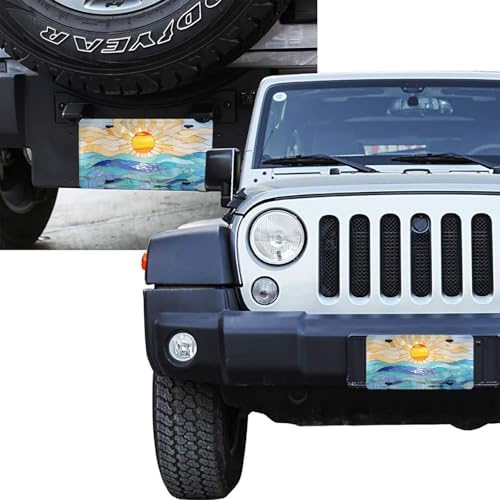Stained Glass Ocean Beach Front License Plate 6" * 12" for Women