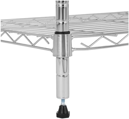 Amazon Basics 5-Shelf Tower Adjustable Storage Shelving Unit, Chrome, 16" x 16" x 54", 150 lbs Per Shelf - Image 3