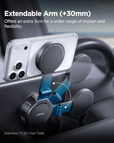 Spigen Magnetic Magsafe Car Mount [Extendable Arms] Car Phone Mount with 360° Rotation, Strong Magnetic Hold for iPhone 17 16 15 14 13 12 PixelSnap Pixel 10 Pro XL Fold - Dashboard