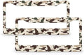 2Pack 2 Holes Hunting Ducks Camouflage Vintage License Plate Frame Aluminum Car Decorative Parts Cars Decor License Plate Cover Frames for Standard US Vehicle 12.2x6.3 in