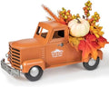 KI Store Fall Truck Decor 12-Inch Vintage Metal Truck with Fall Pumpkin Sunflower for Halloween Thanksgiving Decoration Table Centerpieces by KIStore