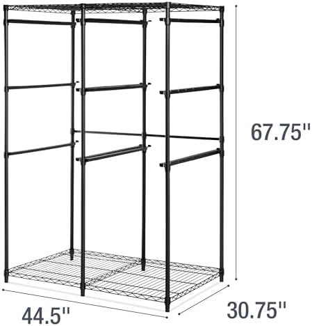 CleverMade 27 Gallon Tote Storage Rack, 10-Bin Double Tower, 500 lb, Black - Image 3