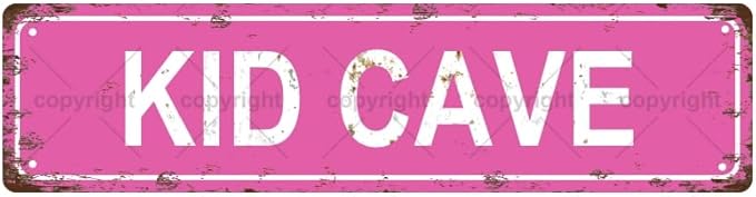 KID CAVE Space Vintage Metal Tin Street Sign Bar Cafe Garage Cave Home Room by Unknown