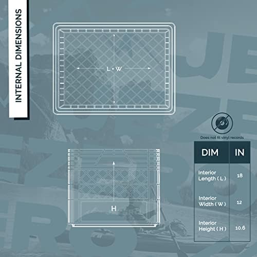 JEZERO 24 Quart 3-Pack Heavy Duty Plastic Crate | Stackable Multi-Purpose Storage Bin for Garage, Home, Office, Groceries, Outdoor, Camping & Kayaking | Black Utility Tote, 19" x 13" x 11" - Image 3