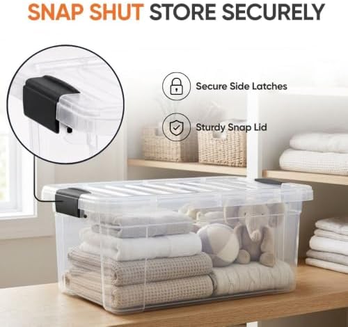 Superio 36 Quart Clear Plastic Storage Boxes with Lids, Stackable Organizer Containers, BPA-Free Storage Bins for Home, Office, School & Dorm, 10 Pack - Image 6