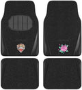 ED HARDY Tiger Print Car Floor Mats, Carpet Floor Mats with Black Leather Design, Automotive Car Mats with Built-in Heel Pad & Anti-Slip Backing, Fits Most Cars, SUVs & Trucks, Durable & Odorless