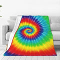 Tie Dye Rainbow Throw Blanket Flannel Fleece Autumn Lightweight Soft Fuzzy Cozy Blanket for Couch Bed Fall Decor Travel Blankets Holiday Kids Adult 60"x50" by dgdahk
