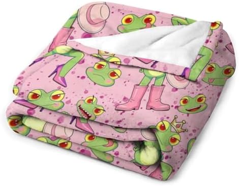 Socira Funny Frog Blanket Throw Blanket Funny Frog Gifts for Women Men Soft Sofa Throws for Travel Camping Bed Home Decor Car Birthday Gift 40"*50" （100 * 130cm） - Image 3