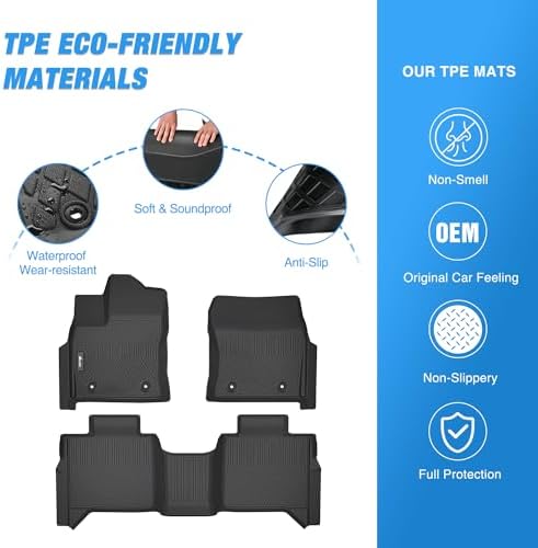 Nilight TPE Floor Mats for Toyota Tundra CrewMax Cab Only