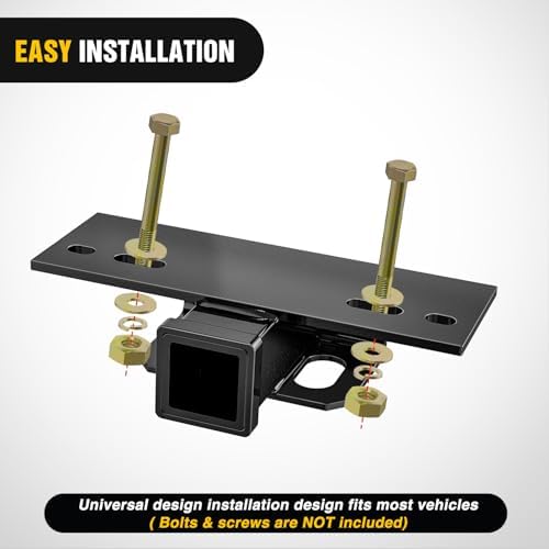 Nilight Step Hitch Bumper Mount 2 Inch Receiver Bolt-On Bike Hitch Receiver Tube Trailer Truck RV Cargo Receiver Hitch 5000 Lbs Powder Coated