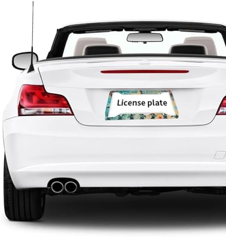 Sea Turtle Starfish License Plate Frame 2 Pack License Plate Holder Universal Aluminum License Plate Cover Car Accessories Decor with Screw for Women Men 12.3 x 6.3 Inch