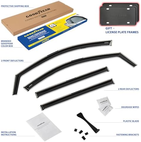 Goodyear Shatterproof in-Channel Window Deflectors for GMC Acadia 2024-2026, Rain Guards, Window Visors for Cars, Vent Deflector, Car Accessories, 4 pcs - GY009018