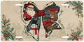 Christmas Bow Tie Santa Claus Front License Plate 6" * 12" for Women