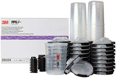3M PPS 2.0 Spray Gun Cup, Lids and Liners Kit, 26024, 28 oz, Large by 3MAutomotive